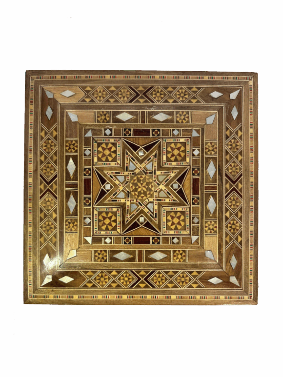 Boite mosaïque carré bois clair 21*21cm