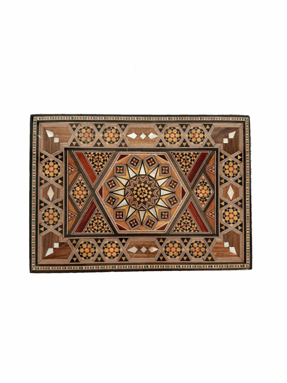Boite mosaïque rectangle bois foncé 23*16cm