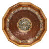 Plateau rond mosaïque de Damas artisanal en bois et nacre 42*42cm